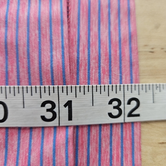 FJ FootJoy Polo Shirt Mens Large Pink Striped Pullover Golf Short Sleeve Casual - Picture 7 of 8